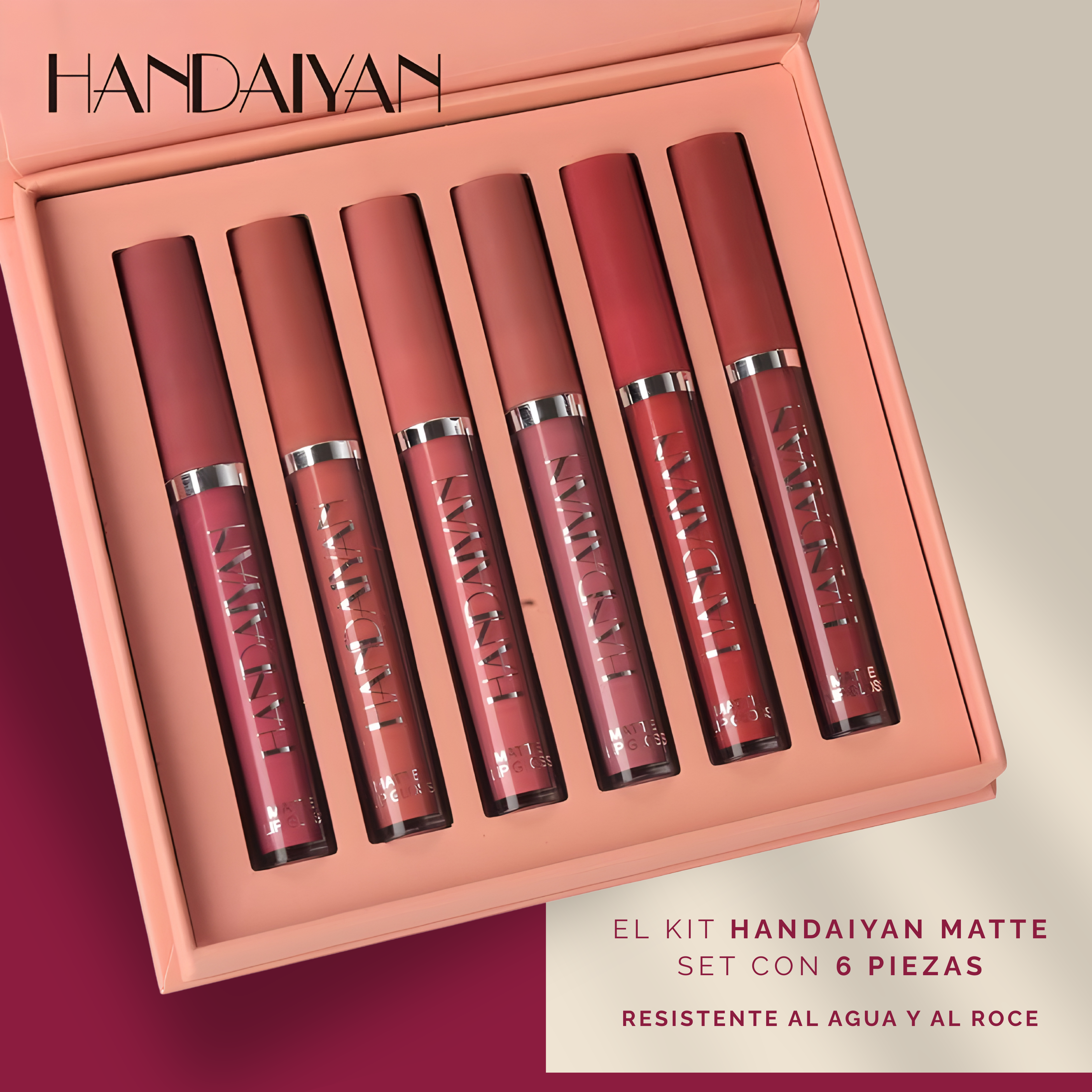 Pack Derol Pumper + Kit 6 labiales matte Handaiyan