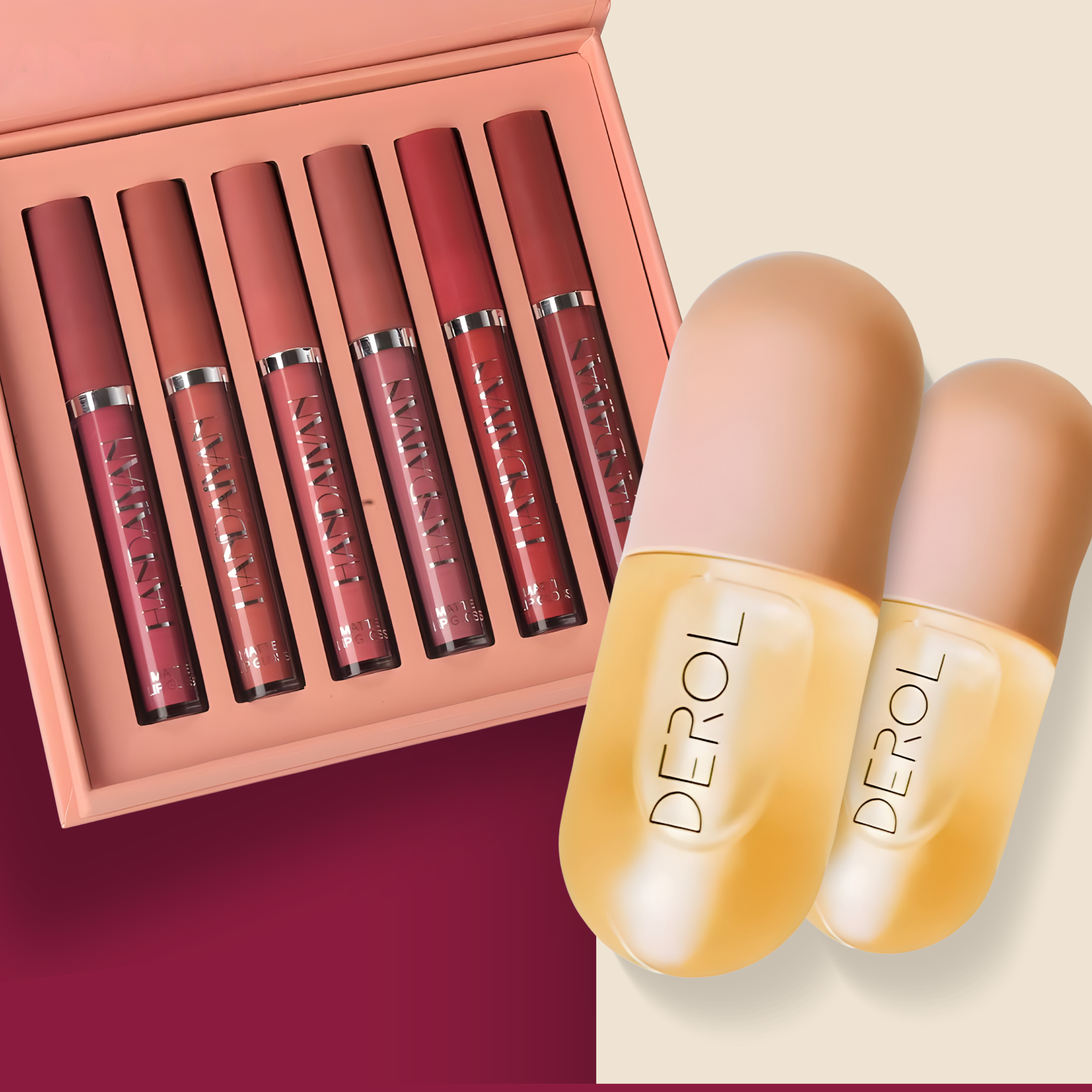 Pack Derol Pumper + Kit 6 labiales matte Handaiyan
