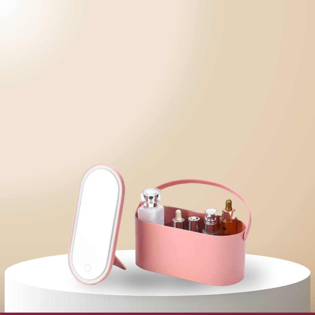 Organizador de maquillaje con espejo LED